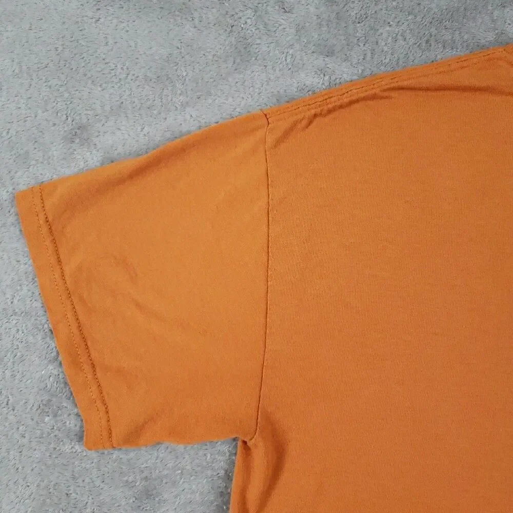 Harley Davidson T Shirt Short Sleeve Las Vegas Cafe Orange Biker Men's Sz L